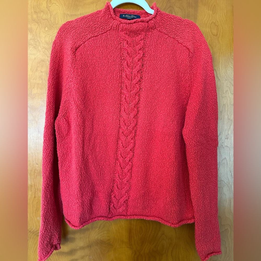Brooks Brothers women’s Italian cotton red sweater. Size XL.